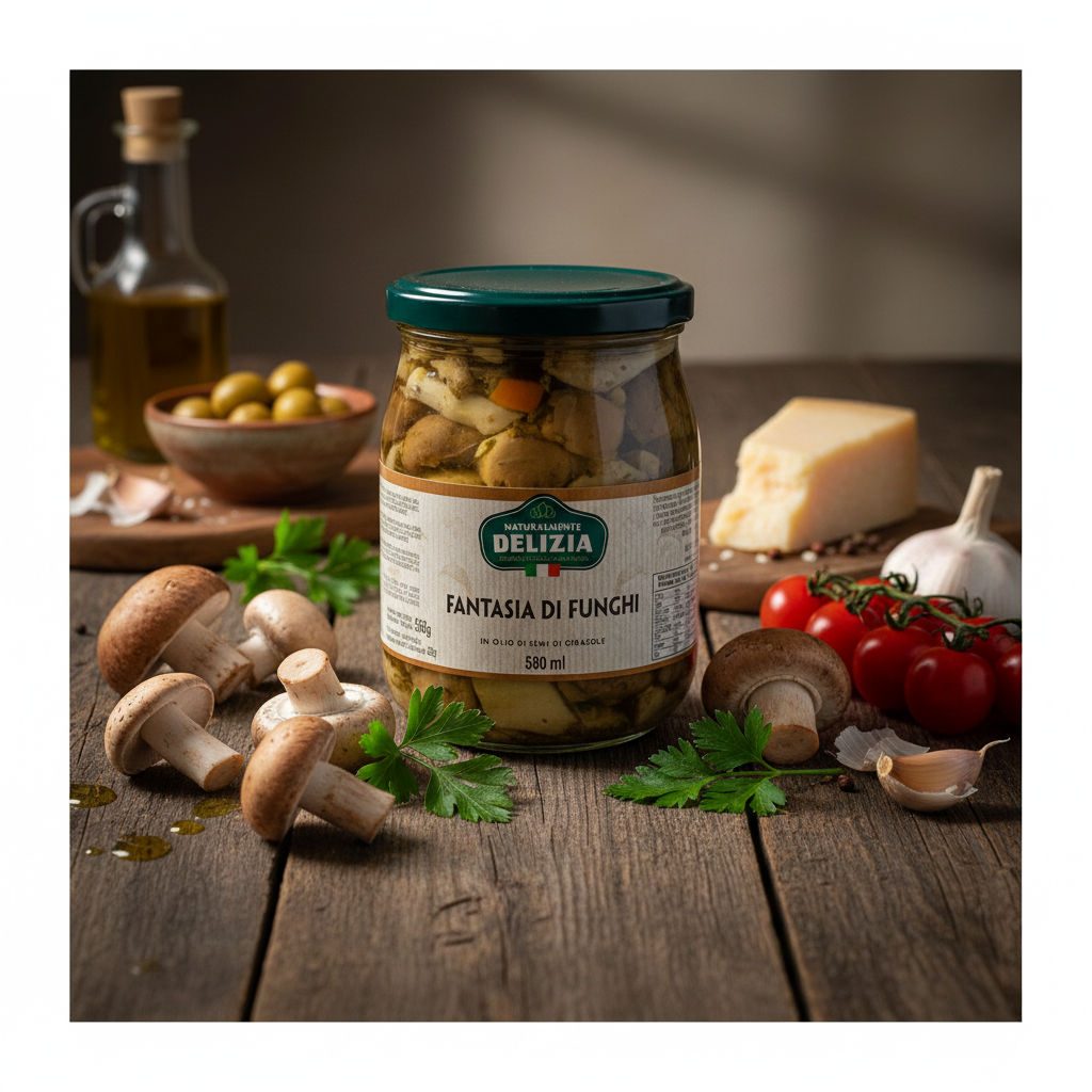 Fantasia di Funghi Delizia in Olio di Semi di Girasole – 580ml | Troilo