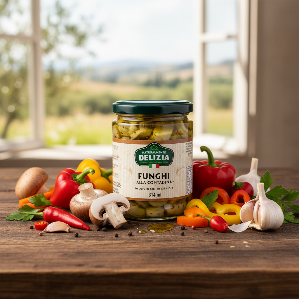 Funghi alla Contadina in Olio di Semi di Girasole – 314ml | Delizia
