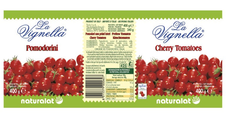 Pomodorini di Collina in Succo di Pomodoro 400g – Confezione da 24 pz