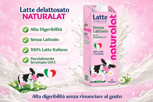 Latte Naturalat Senza Lattosio 1L – Confezione da 12