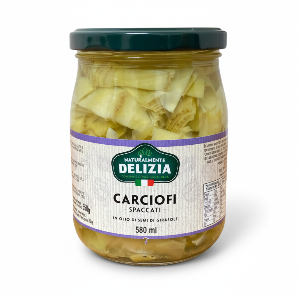 Carciofi Spaccati Delizia in Olio di Semi di Girasole – 580 ml