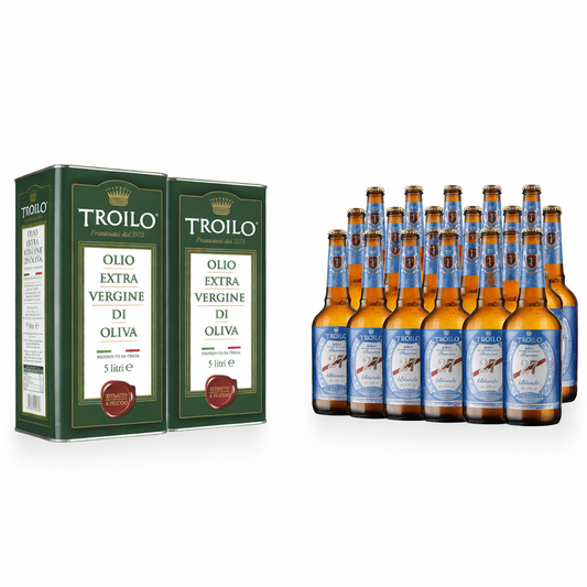 Bundle Olio & Birra Troilo – 15L Olio EVO + 20 Birre Artigianali in Omaggio