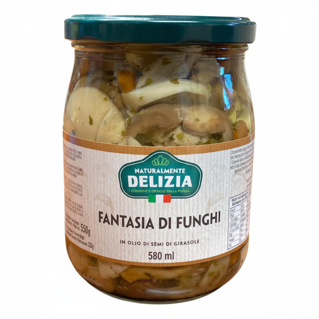 Fantasia di Funghi Delizia in Olio di Semi di Girasole – 580ml | Troilo
