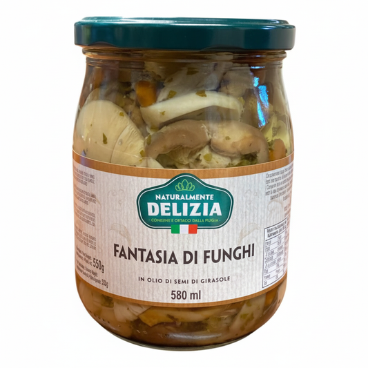 Fantasia di Funghi Delizia in Olio di Semi di Girasole – 580ml | Troilo