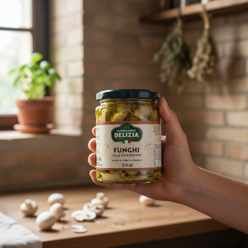 Funghi alla Contadina in Olio di Semi di Girasole – 314ml | Delizia