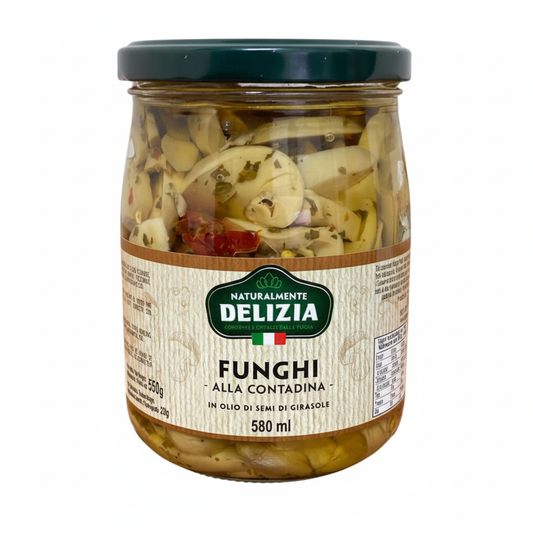 Funghi alla Contadina in Olio di Semi di Girasole – 580ml | Delizia