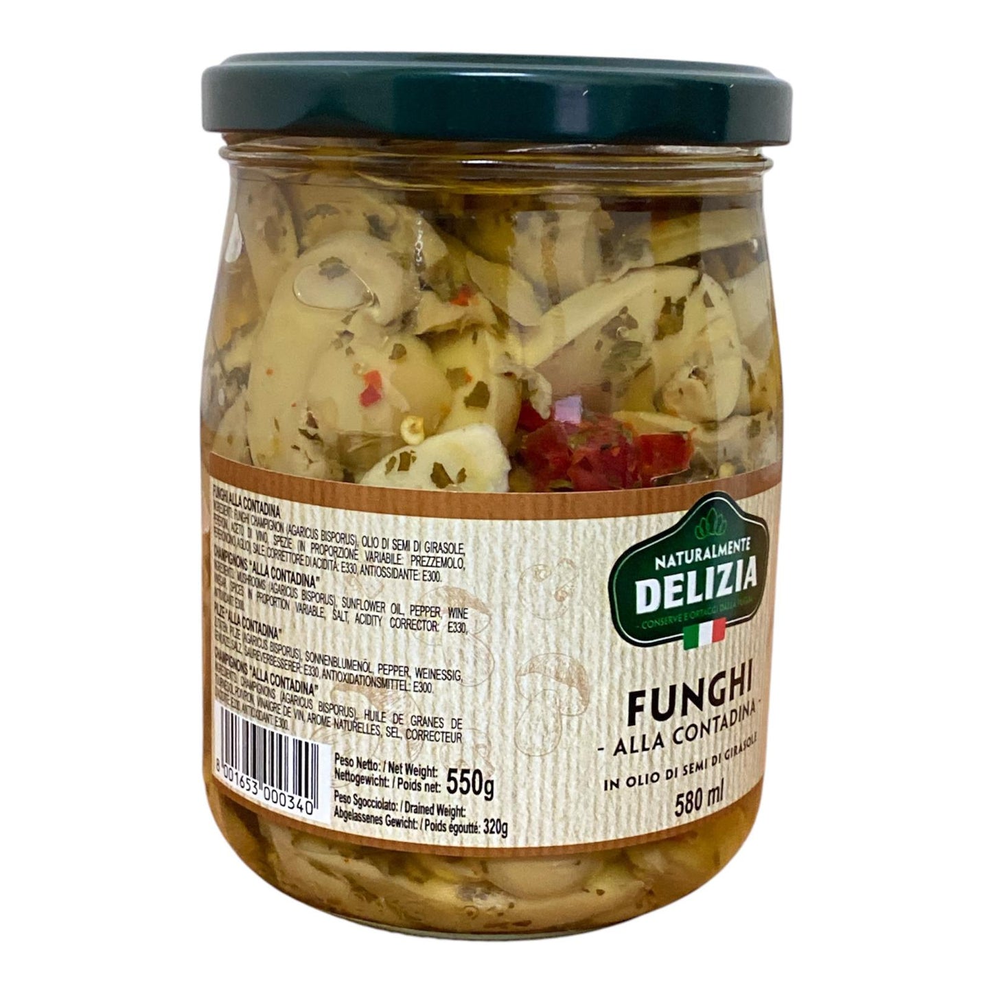 Funghi alla Contadina in Olio di Semi di Girasole – 580ml | Delizia