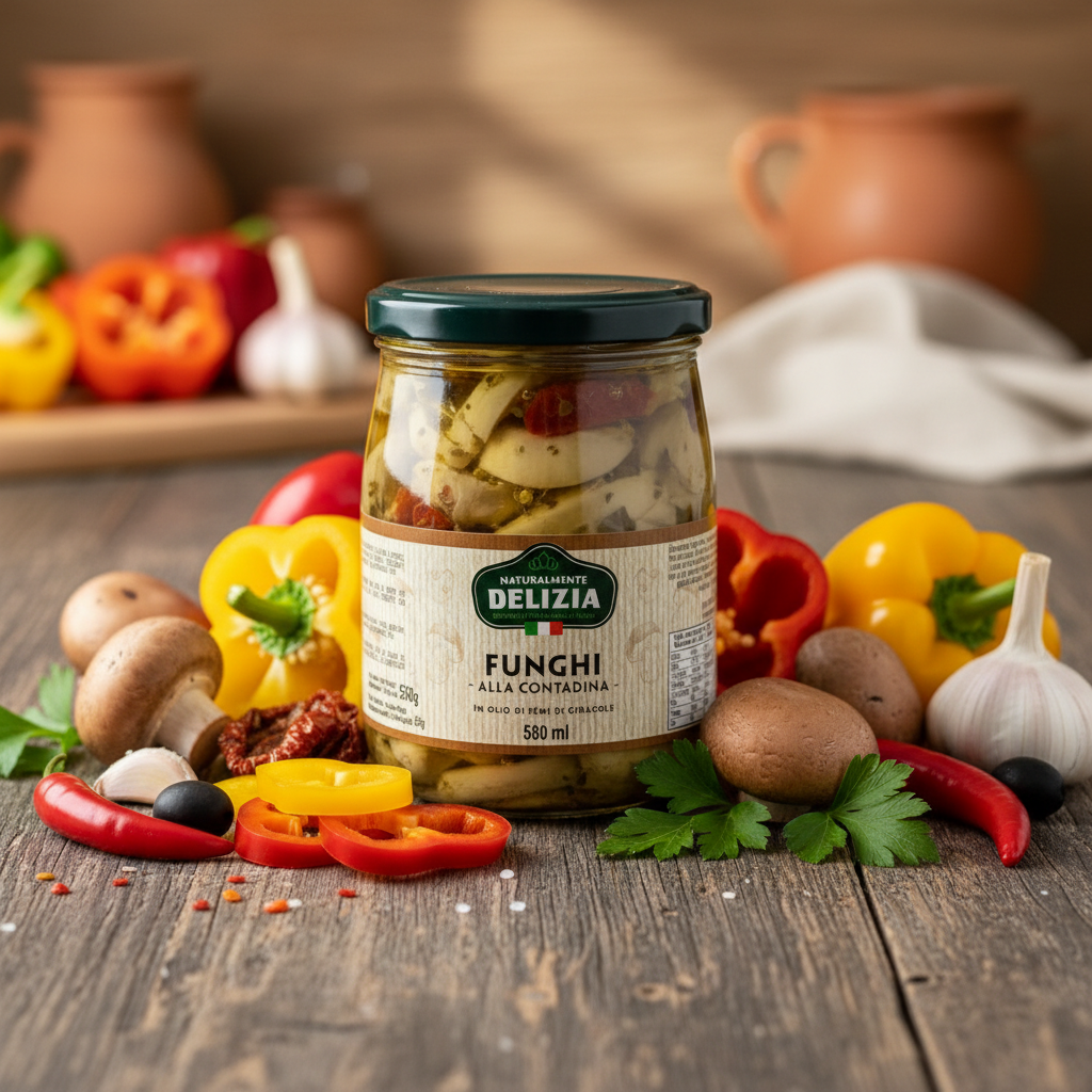Funghi alla Contadina in Olio di Semi di Girasole – 580ml | Delizia