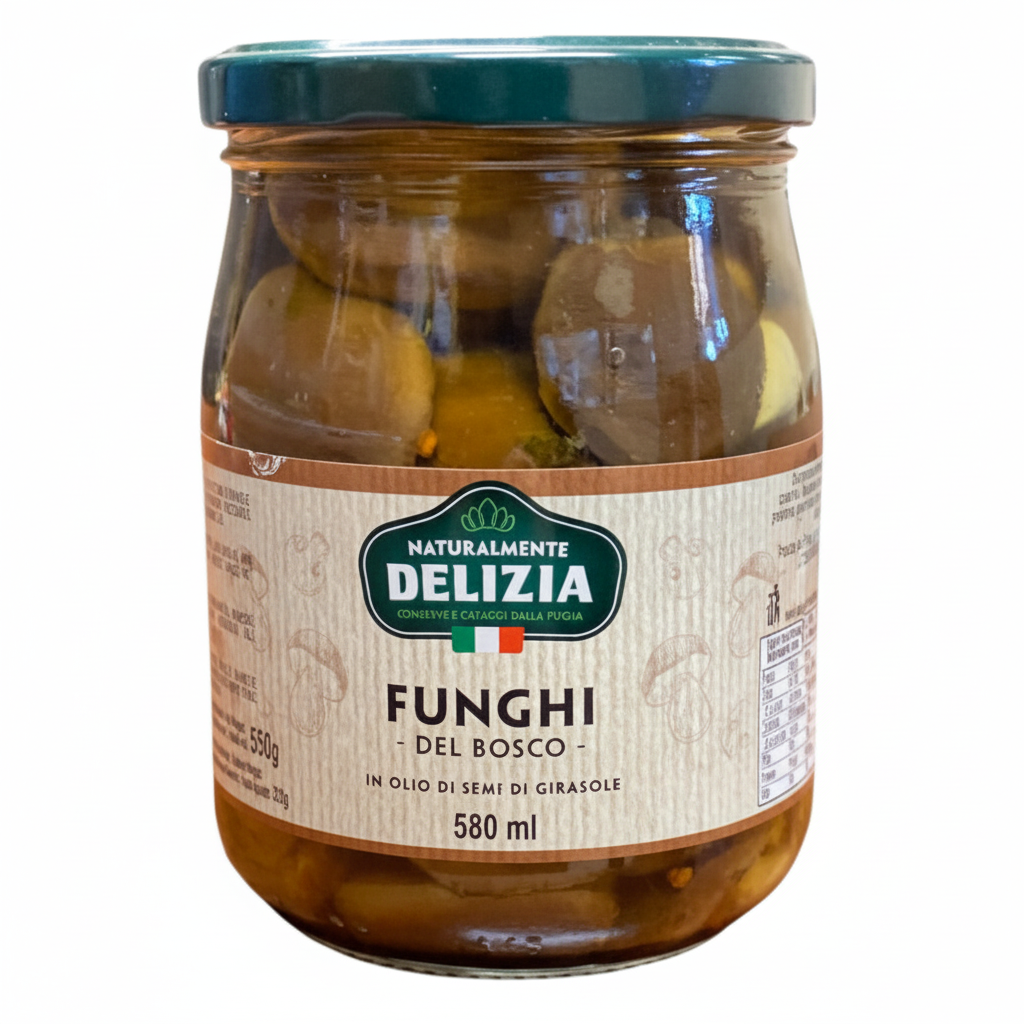 Funghi del Bosco Delizia in Olio di Semi di Girasole – 580ml | Troilo