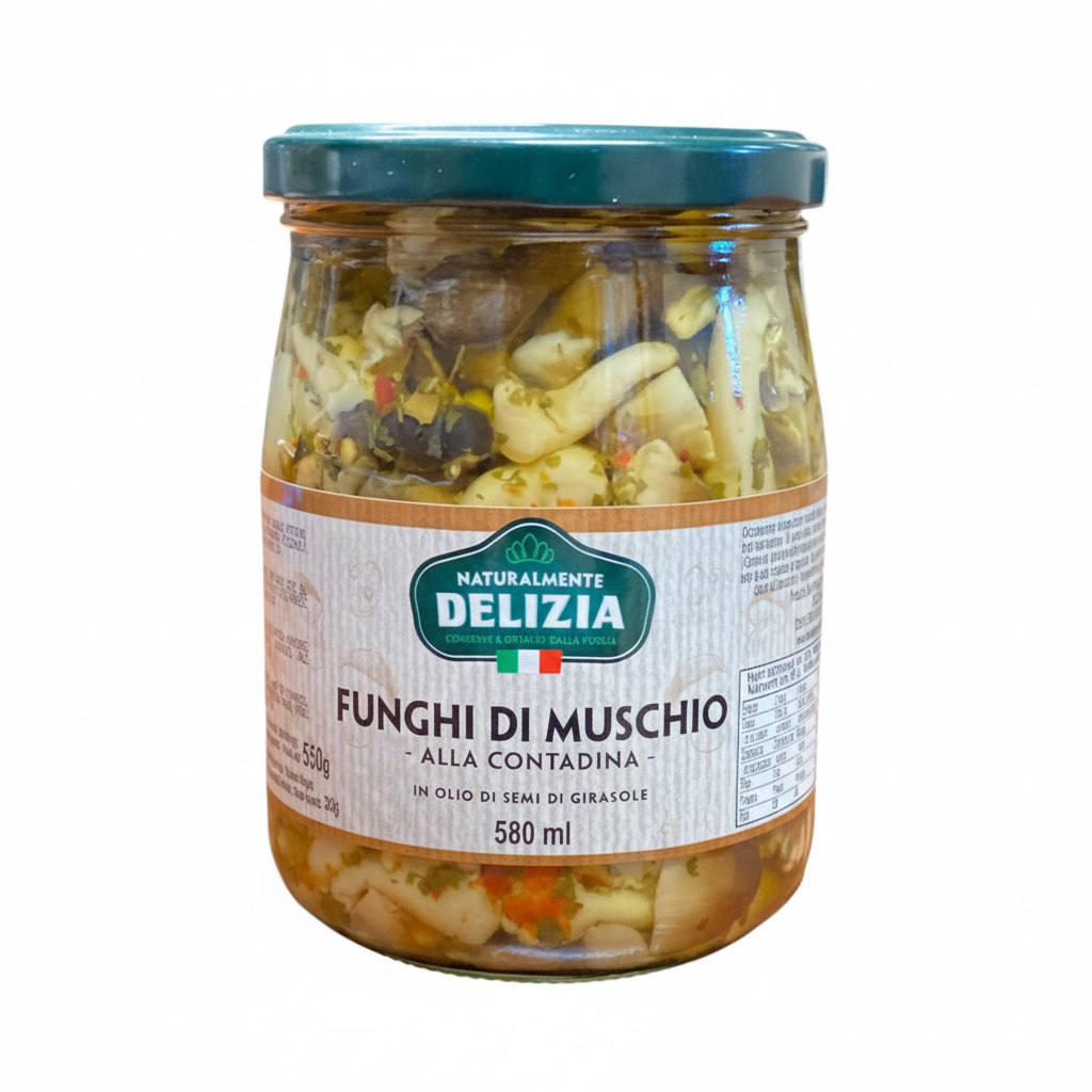 Funghi di Muschio alla Contadina Delizia in Olio di Semi di Girasole – 580 ml