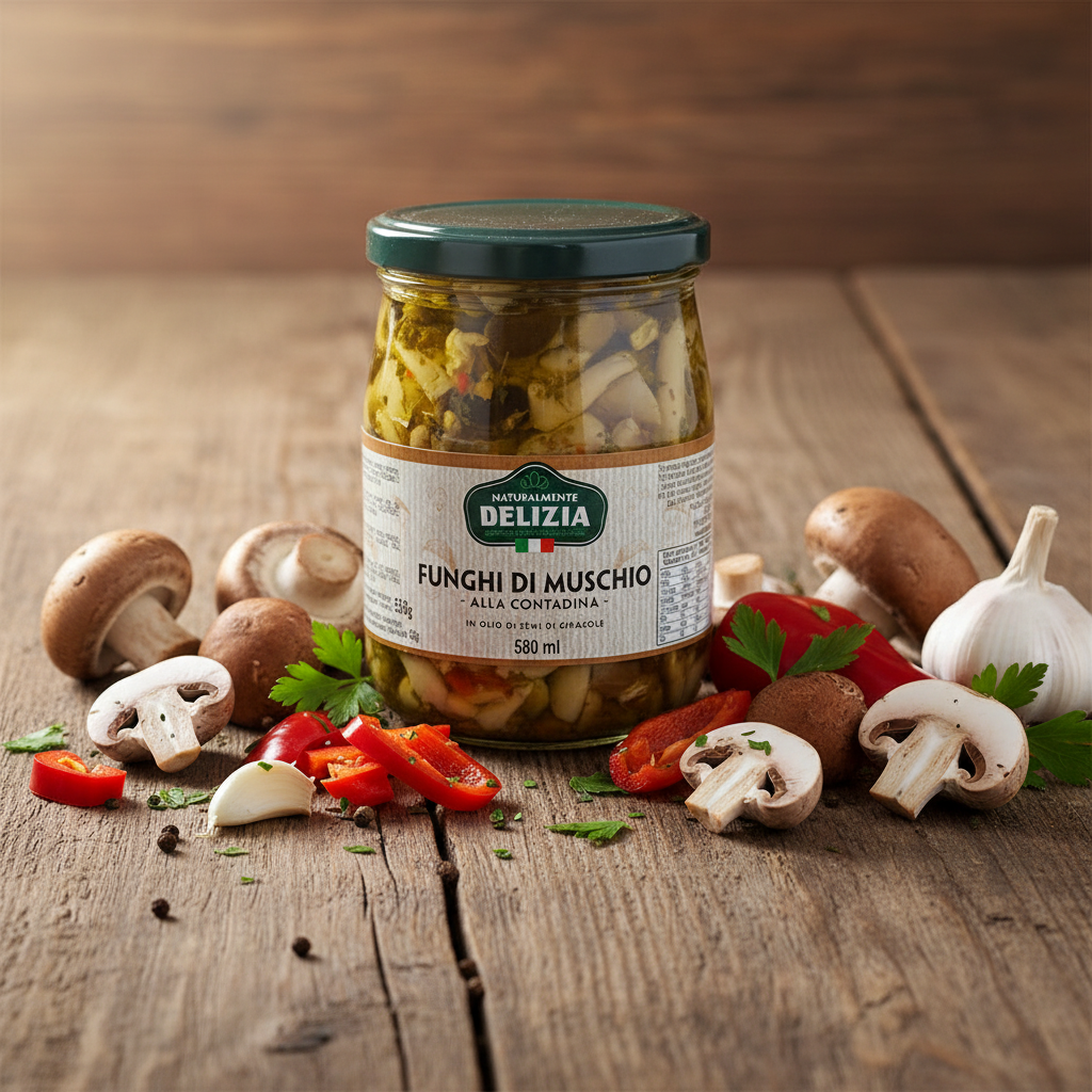 Funghi di Muschio alla Contadina Delizia in Olio di Semi di Girasole – 580 ml