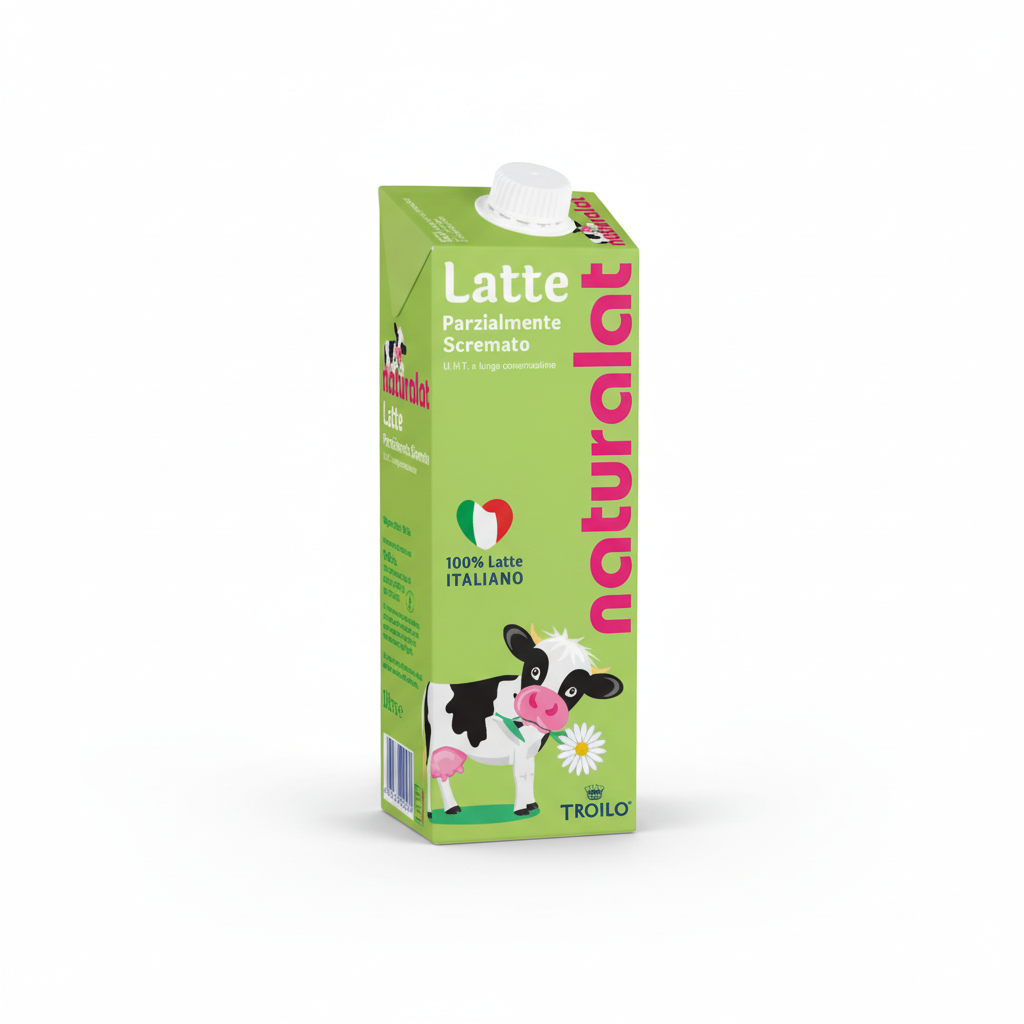 Latte Naturalat Parzialmente Scremato 1L – Confezione da 12