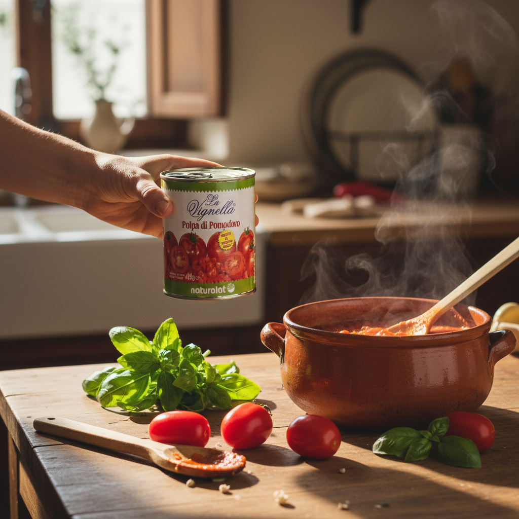 Lifestyle cucina italiana (mano che tiene il barattolo) 