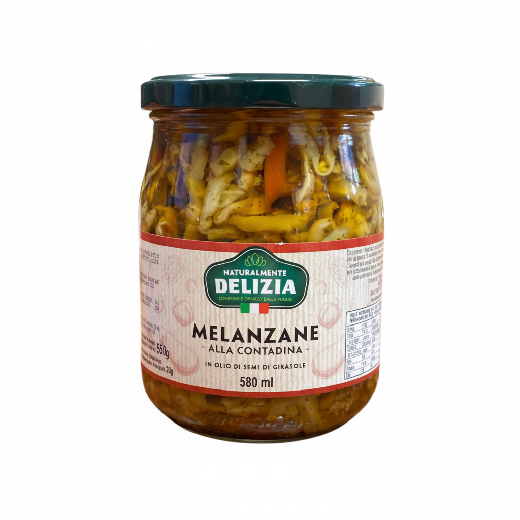 Melanzane a Filetti alla Contadina in Olio di Semi di Girasole – 580ml | Delizia