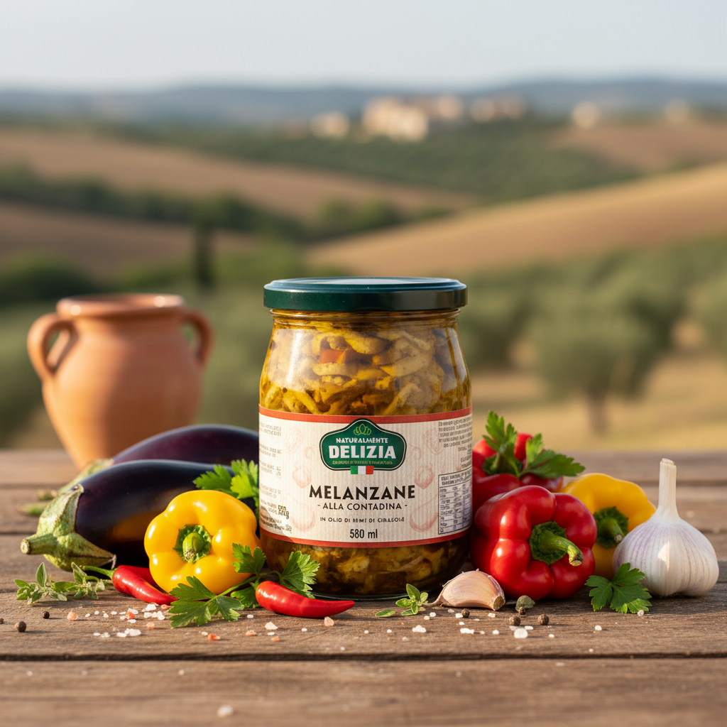 Melanzane a Filetti alla Contadina in Olio di Semi di Girasole – 580ml | Delizia