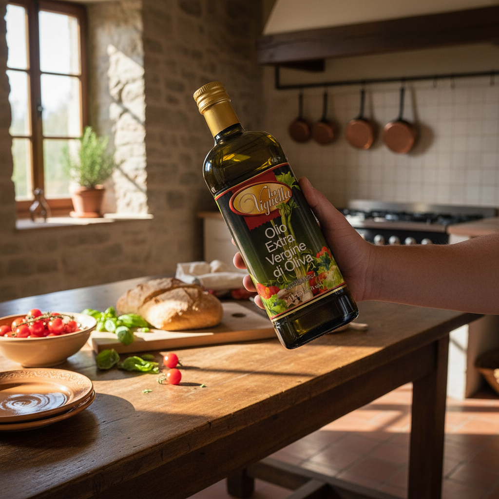 Olio Extra Vergine di Oliva La Vignella – Bottiglia in Vetro | Provenienza Europea | 1 Litro