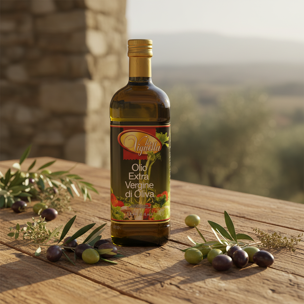 Olio Extra Vergine di Oliva La Vignella – Bottiglia in Vetro | Provenienza Europea | 1 Litro