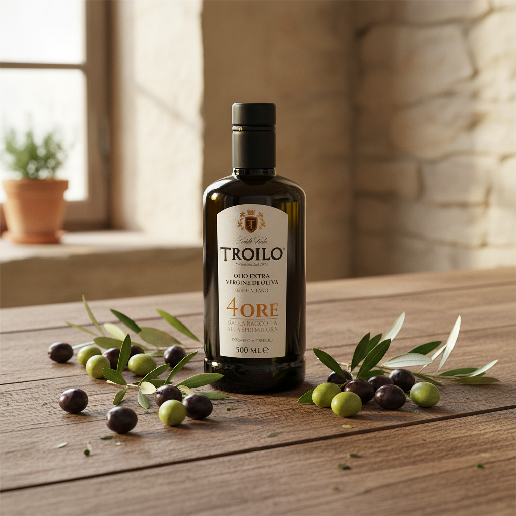 Olio Extra Vergine di Oliva Troilo 4 Ore – 500 ml | 100% Olive Italiane