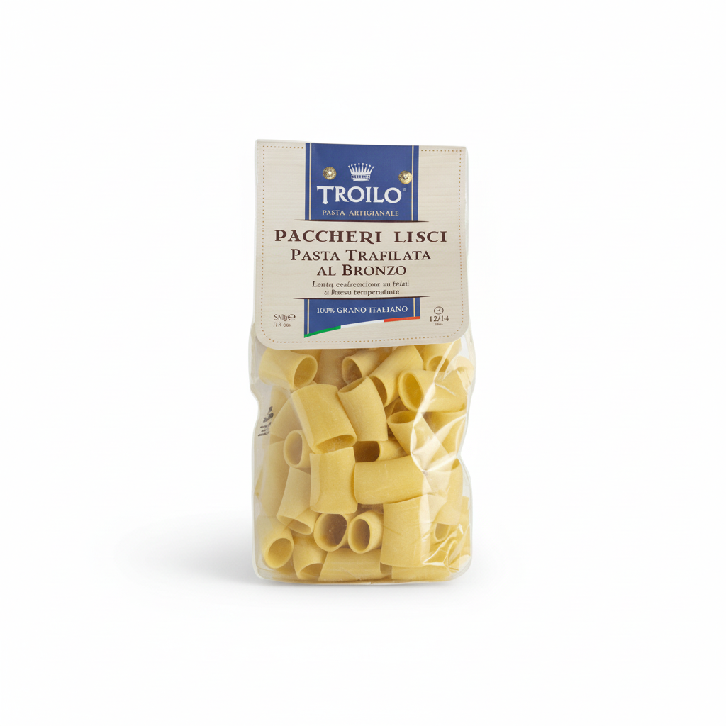 Paccheri Lisci Trafilati al Bronzo 500g – Pasta Artigianale Troilo