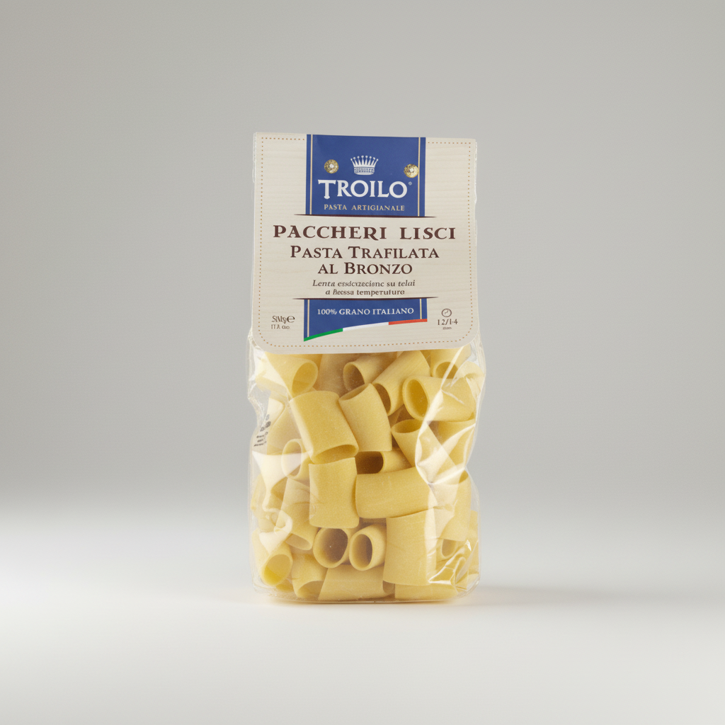 Paccheri Lisci Trafilati al Bronzo 500g – Pasta Artigianale Troilo