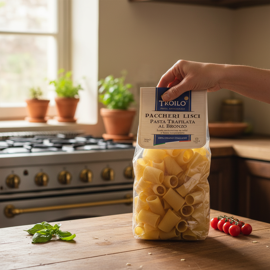 Paccheri Lisci Trafilati al Bronzo 500g – Pasta Artigianale Troilo