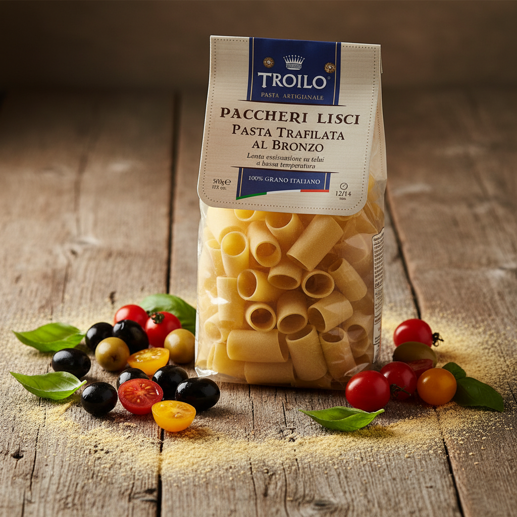 Paccheri Lisci Trafilati al Bronzo 500g – Pasta Artigianale Troilo