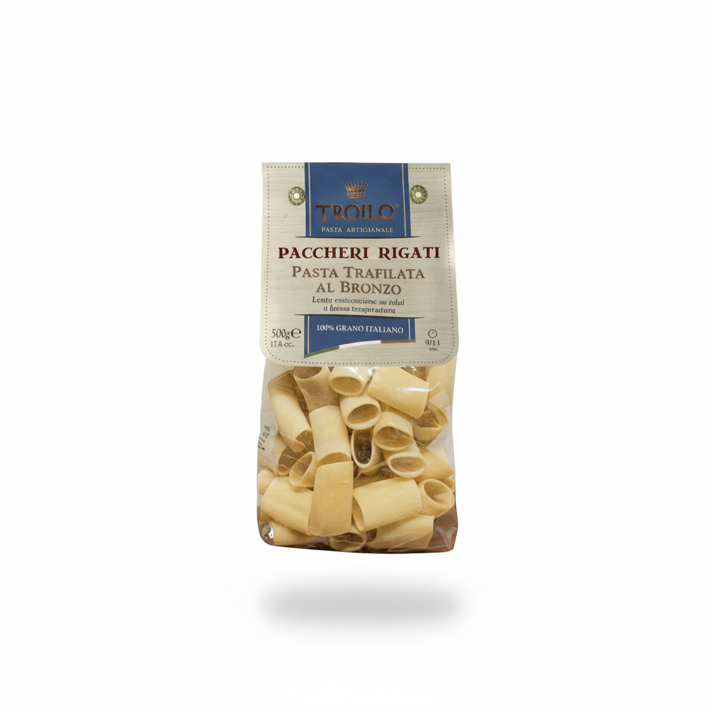 Paccheri Rigati Artigianali Trafilati al Bronzo 500g – Troilo