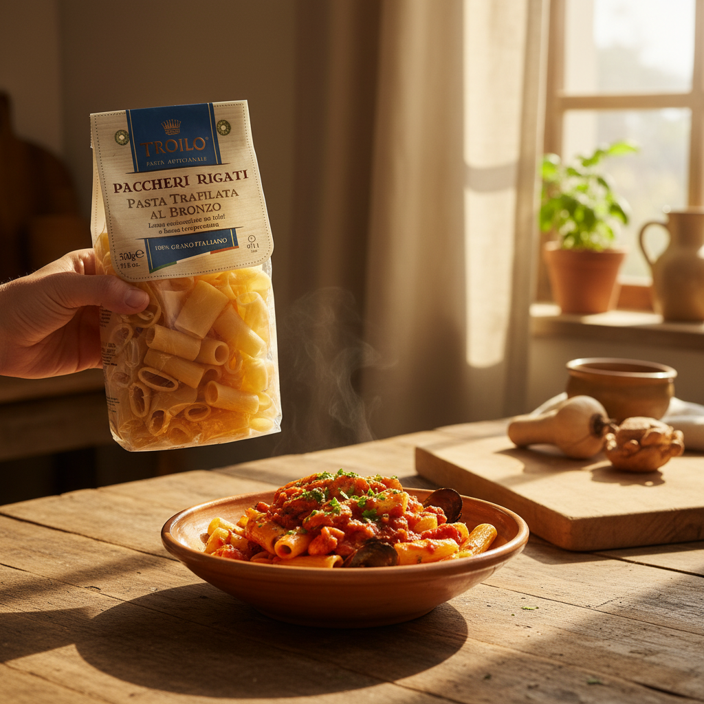 Paccheri Rigati Artigianali Trafilati al Bronzo 500g – Troilo