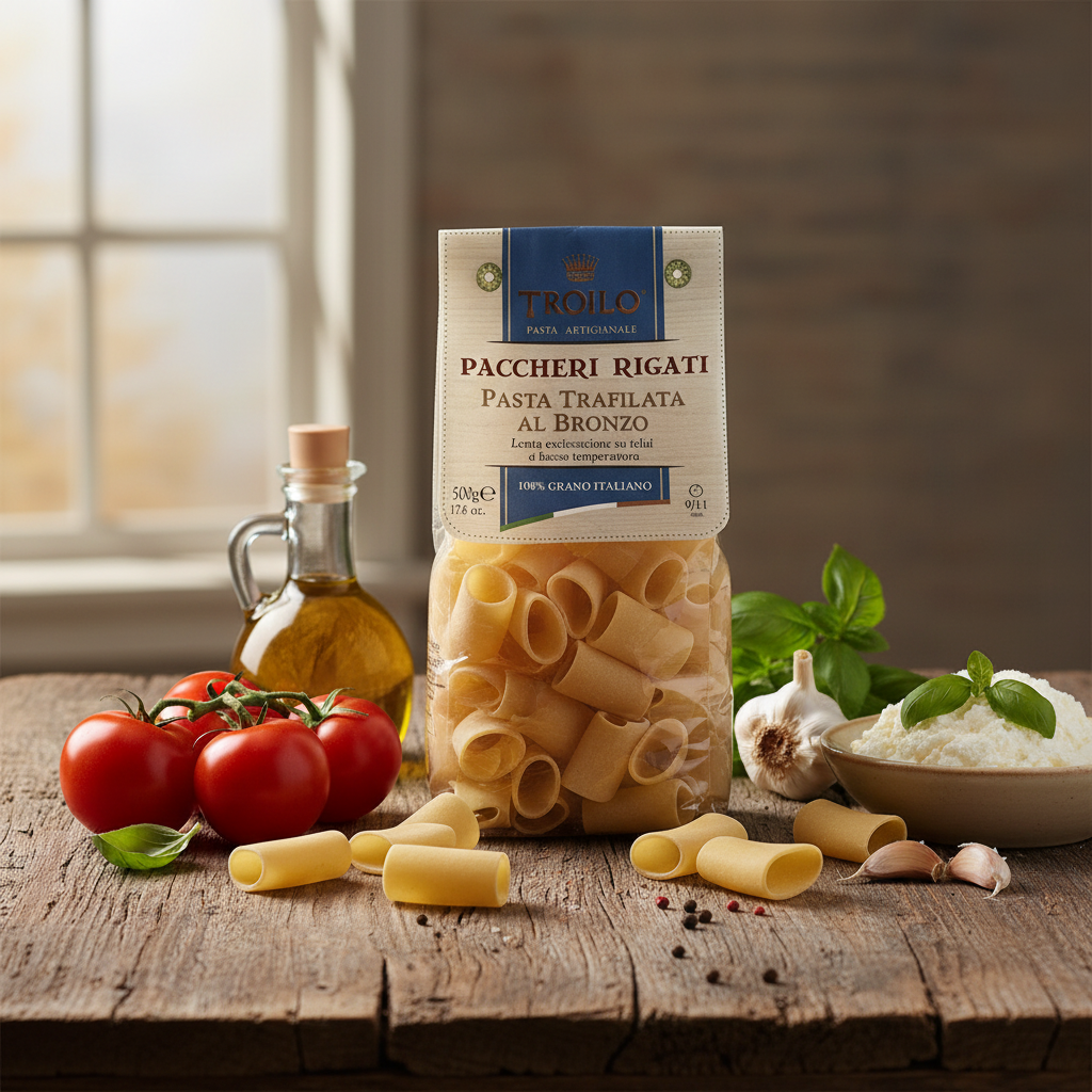 Paccheri Rigati Artigianali Trafilati al Bronzo 500g – Troilo