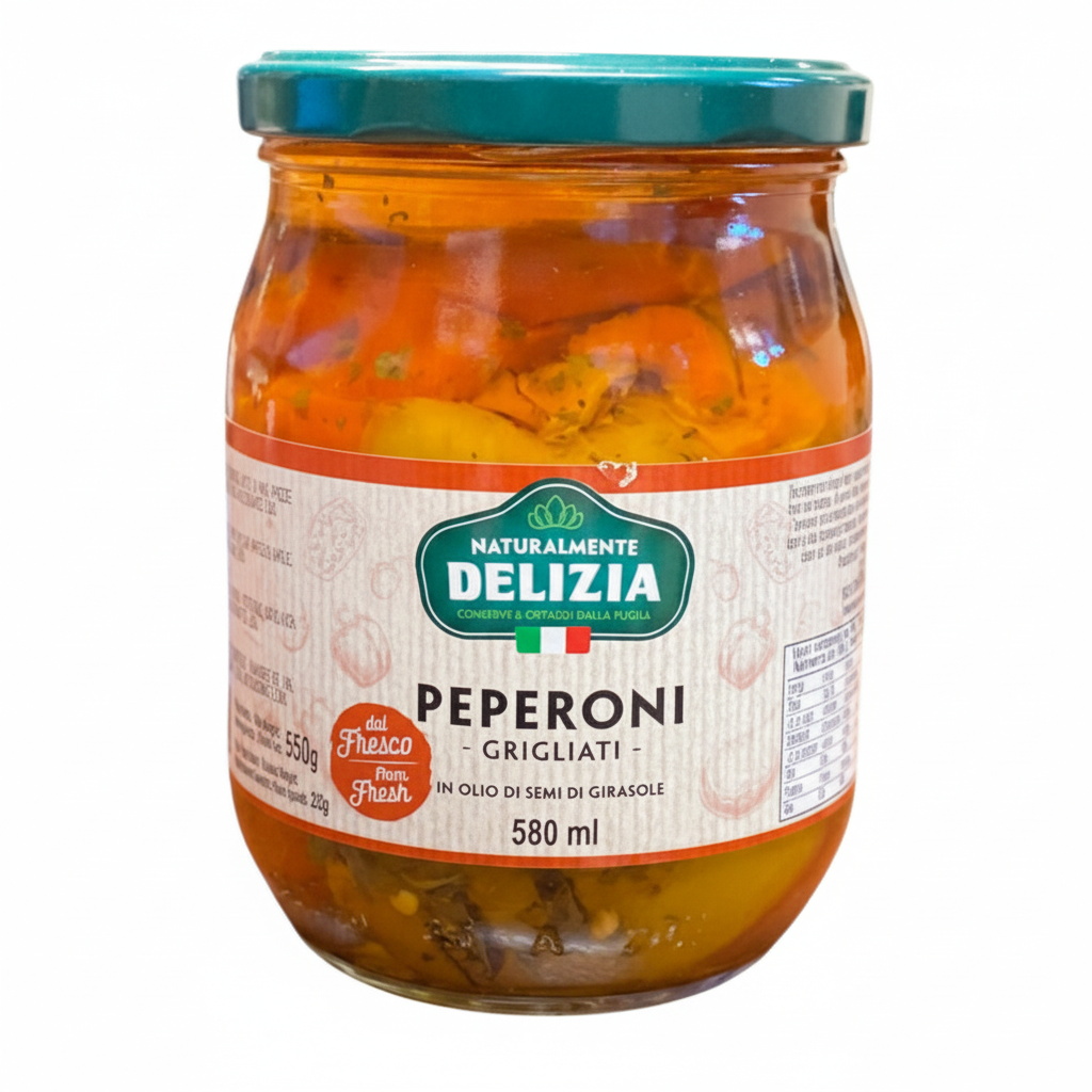 Peperoni Grigliati in Olio di Semi di Girasole – 580ml | Troilo