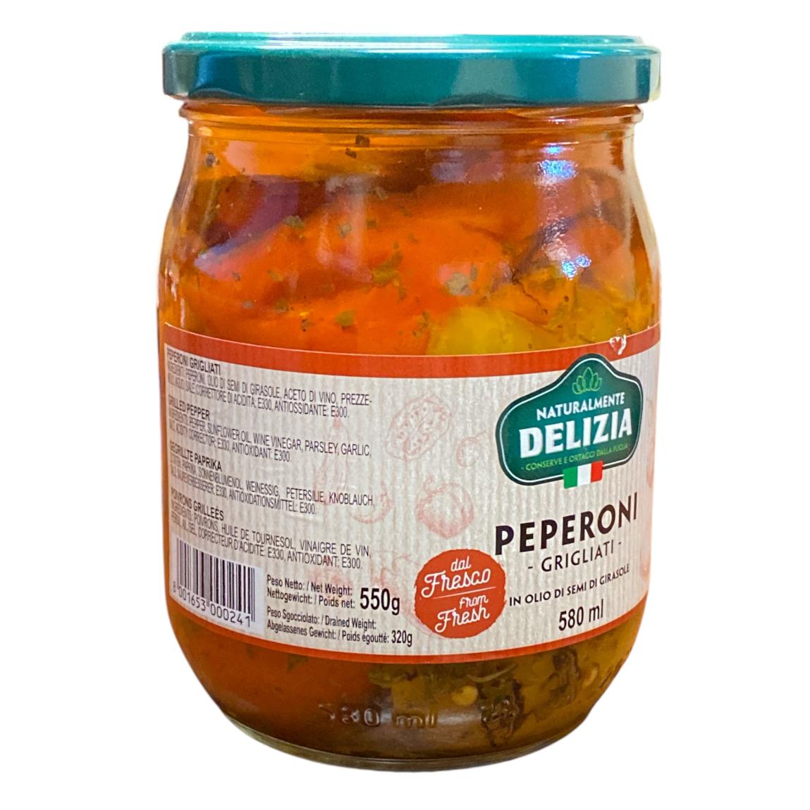 Peperoni Grigliati in Olio di Semi di Girasole – 580ml | Troilo