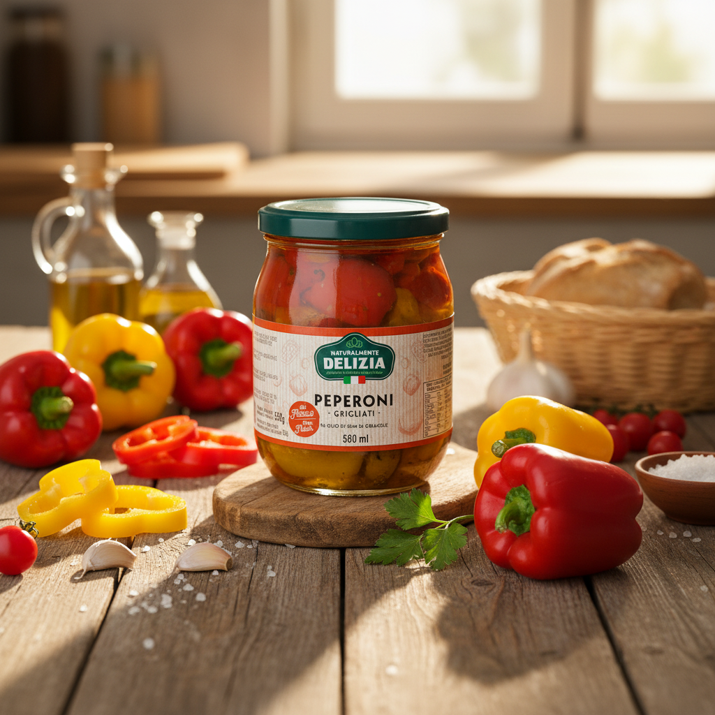 Peperoni Grigliati in Olio di Semi di Girasole – 580ml | Troilo
