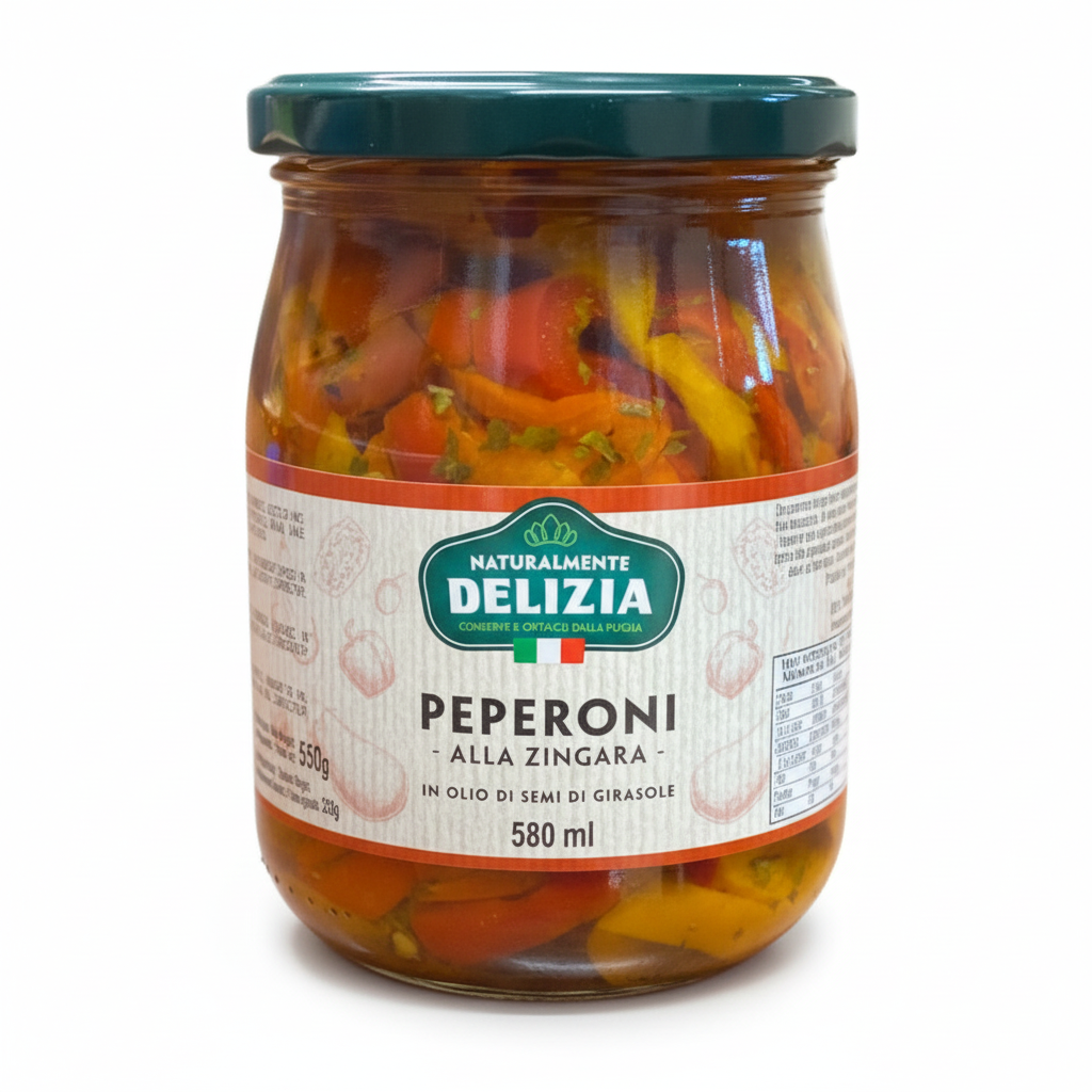 Peperoni alla Zingara in Olio di Semi di Girasole – 580ml | Troilo
