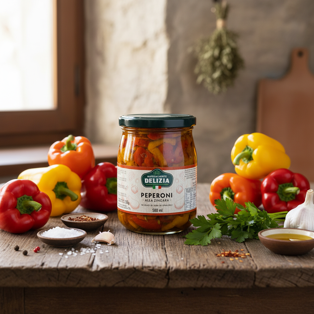 Peperoni alla Zingara in Olio di Semi di Girasole – 580ml | Troilo