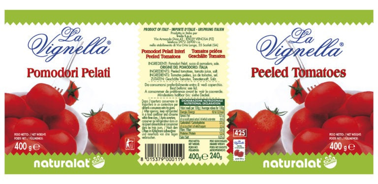 Pomodori Pelati La Vignella 400g – Confezione da 24 pz