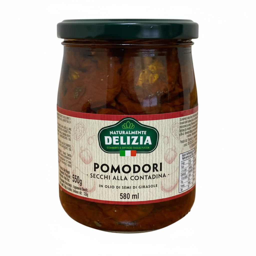 Pomodori Secchi alla Contadina in Olio di Semi di Girasole – 580ml | Delizia