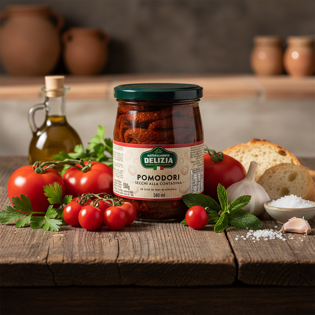 Pomodori Secchi alla Contadina in Olio di Semi di Girasole – 580ml | Delizia