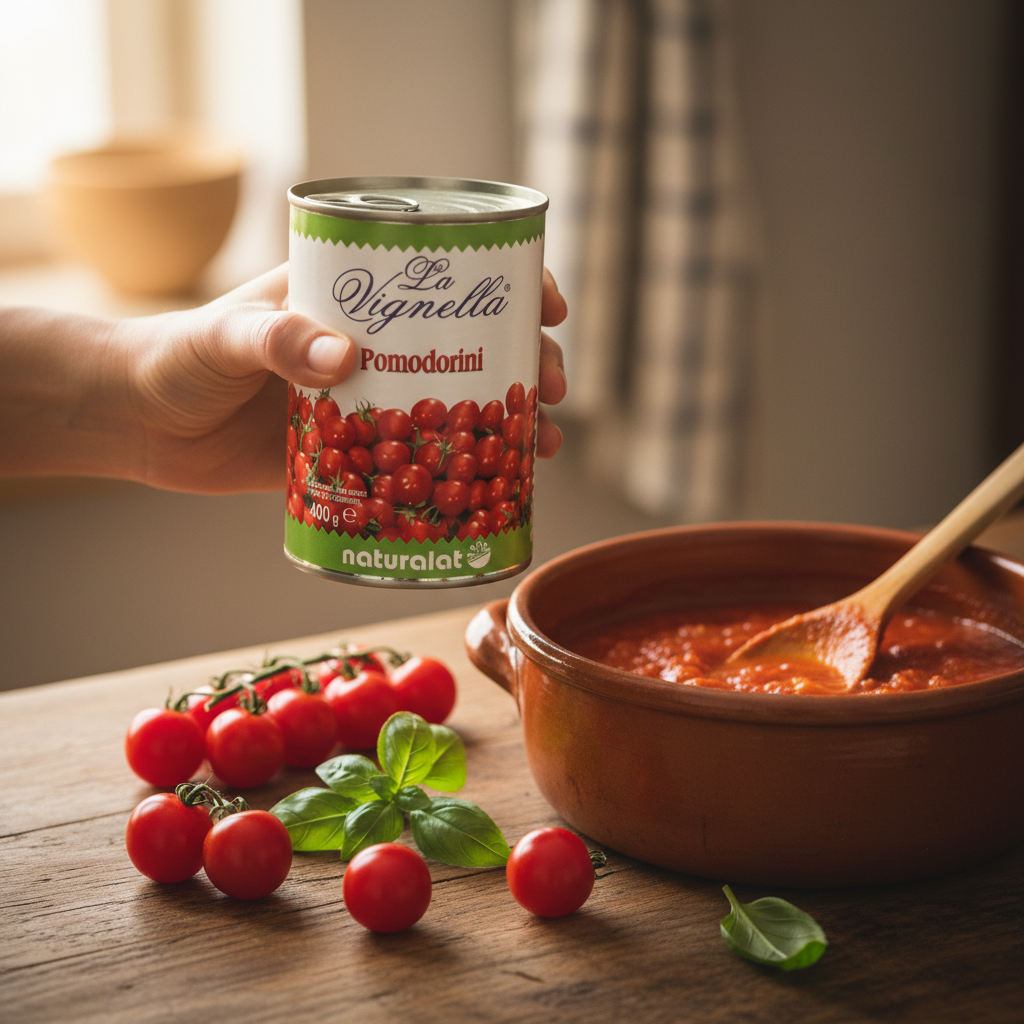 Pomodorini di Collina in Succo di Pomodoro 400g – Confezione da 24 pz