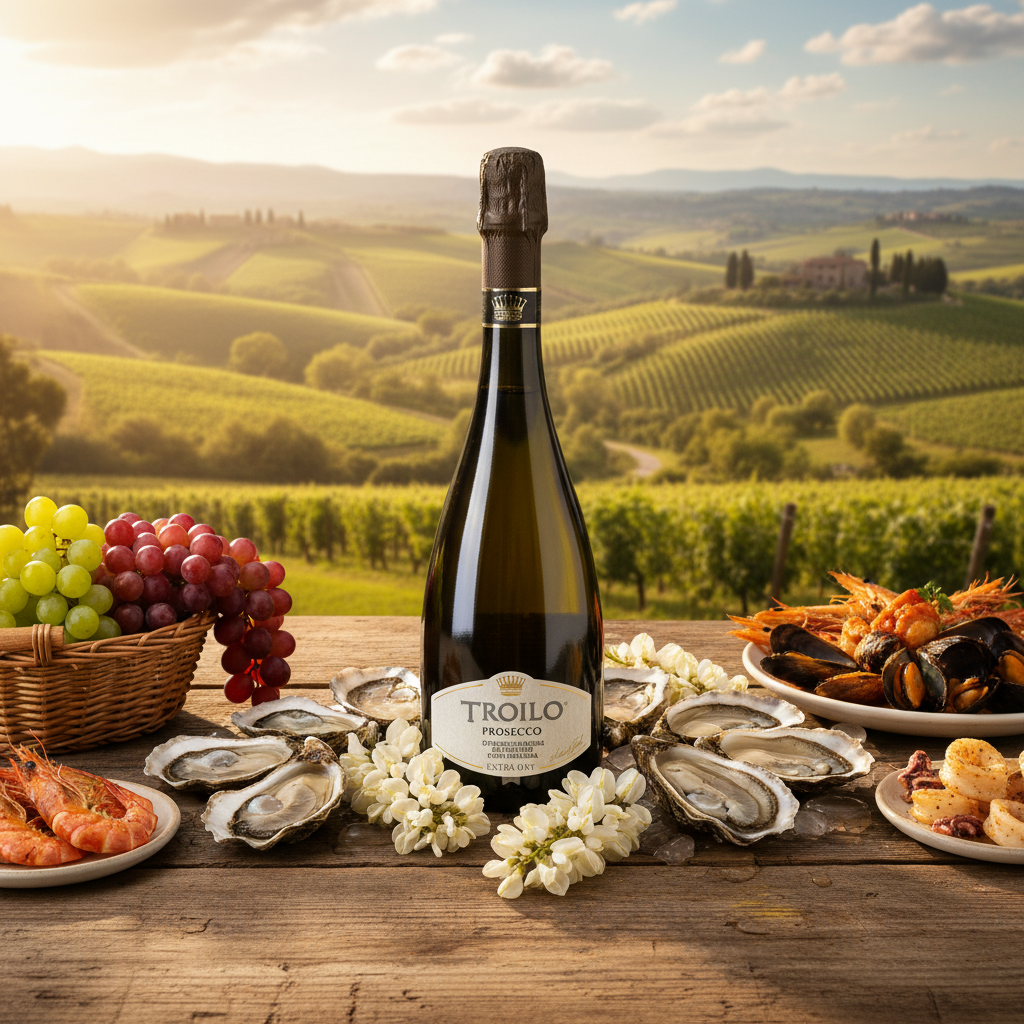 Prosecco DOC Extra Dry Troilo – 75 cl | Metodo Charmat | Uve Raccolte a Mano