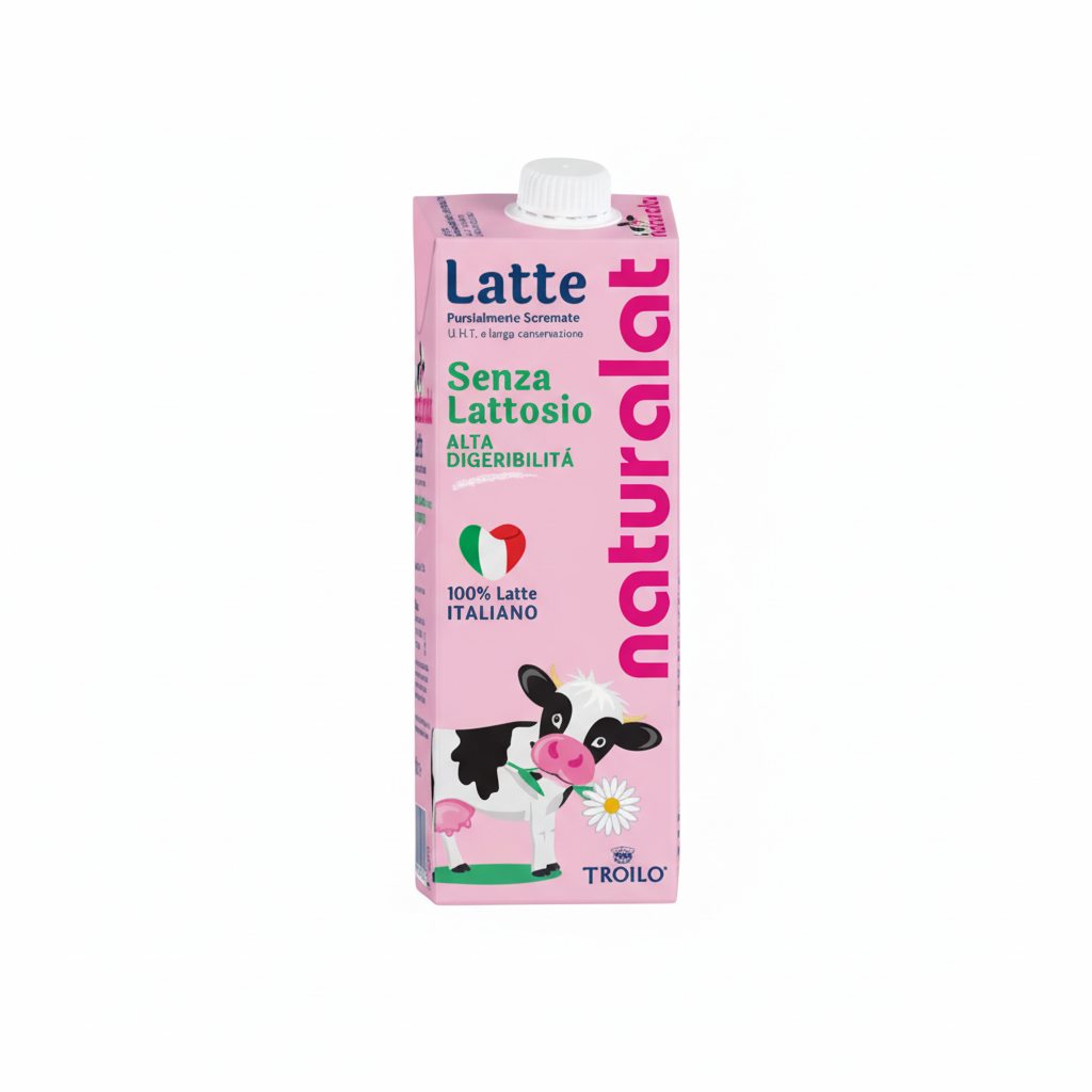 Naturalat Latte Senza Lattosio sfondo bianco