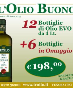 Offerta Olio Extra Vergine di Oliva Troilo – 12 bottiglie + 6 in omaggio